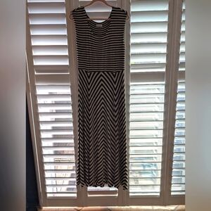 Calvin Klein Black and Grey Sleeveless Maxi Dress